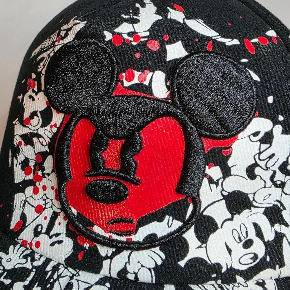 Youth 54-57cm Disney Parks Cap Hat Mickey Mouse Black Red White